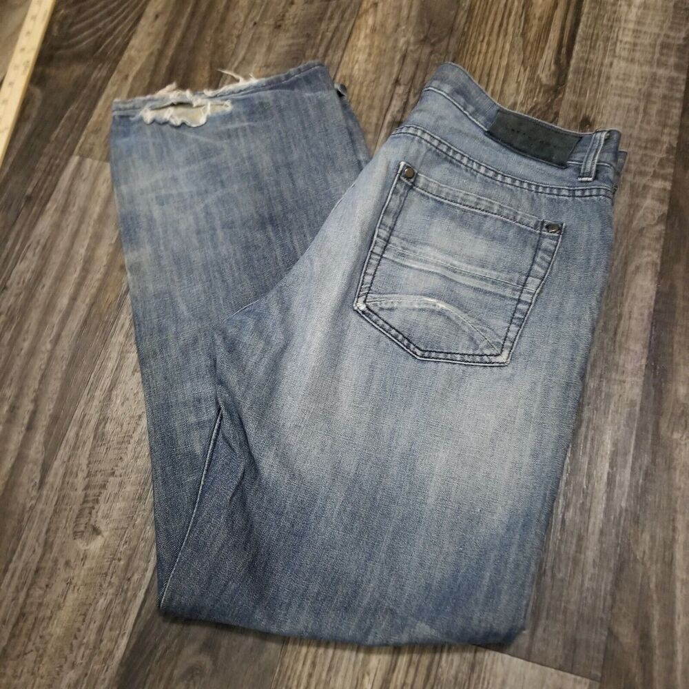 Vintage Skater Wide Leg Jeans 34 Sean John Light Wash Baggy Denim Rap Art Y2K